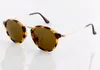 Partihandel-Ny Soscar 2447-F Vintage Solglasögon för män Designer Retro Solglasögon Metallram Flash Spegel Glaslins Toppkvalitet Glasögon
