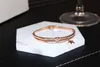 Super Glittering New Fashion Ins Designer Diamond Zircon Rose Gold Titanium Bangle Bracelet for Woman Girls 18cm with Star Charm