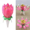 Lotus Flor Vela de Vela de Música Vela de Música Velas de Lótus de Aniversário Velas De Aniversário Bolo Da Música Sparkle Bolo Velas