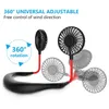 handheld Neck fans Portable USB Rechargeable Neckband Lazy Hanging Dual Cooling Mini sport 360 degree rotating Electronic fan for Office Outdoor Trave