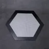 Hexagon shape silicone mat 13cm glass fiber pad dry herb baking dabber sheets oil bho concentrate rubber pads slick wax mats FDA
