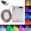 Fairy Light String USB Zasilany bateryjnie Wodoodporna 2m 5 M 10 M 20 100 LED String Silver Line Firefly Holiday Light Strip