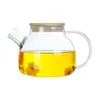 Stovetop Safe Glass Teapot For Loose Leaf Flower Tea Bambu Lid Borosilicate Pyrex Kettle Water Juice Pitcher 1000 ml