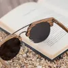 Lux-bobo pássaro pássaro polarizado de madeira óculos zebrawood óculos mulheres retrô vintage ontyewear UV400 Proteção