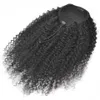 Cola de caballo de cabello humano peruano Afro Kinky Curly 4B 4C Cola de caballo 140g Cola de caballo humana Extensiones de cola de caballo de cabello humano virgen sin procesar