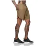 Pantaloncini da jogger a doppio strato uomo 2 in 1 pantaloni corti palestre fitness tasca incorporata bermuda rapida spiaggia a secco pantaloncini maschi