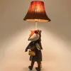 2020 Free shipping Wholesales Practice Portable BU YI Cartoon Animal Table Lamp Shades For Bedroom,Fox Desk Lamp (GREEN SCARF)