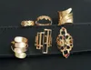 Ciondoli bohémien Set di anelli a fascia per dito midi Set di gioielli geoemtrici vintage in lega di stagno per le donne 6 pezzi Set di anelli di moda Access1677680