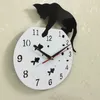 New Design Quartz Watch Cat Wall Clock Acrylic Mirror Pared Horloge Needle DIY Clocks Living Room Decor Modern Watches 3D Stickers4474676