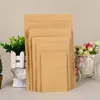 11 Sizes zipper brown kraft foil bag stand up kraft paper aluminium foil pouch resealable zip lock grip seal food grade bag