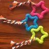 Knoop Interaction Pet Dog Interactive Toy Chewing Pentagram Natuurlijke Rubber Duurzame Vorm Kleine Dog Training Chewing Play GB246