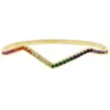 女性カラフルなスタックバングルブレスレット2019 New Fashion Jewelry Micro Pave CZ 1 RAW BAND High Quality Gold Plated Fashion Bracelet4227601