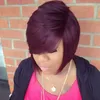 African Wine red Short Hair Straight Hair Fluffy Wig Chemical Fiber Hair