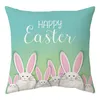 Pasen Rabbit Egg Hoofdkussenhoesjes Perzik Skin Square Throw Kussensloop Pasen Home Car Office Kussensloop