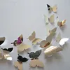 12 pcs/set Mirror Sliver 3D Butterfly Wall Stickers Party Wedding Decor DIY Home Decorations home Decor