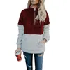 Donna Sherpa Pullover Felpe con cappuccio Inverno Caldo Autunno Felpa in pile con scollo a V Cerniera Felpa con cappuccio Felpa con cappuccio a maniche lunghe Top Patchwork Felpe