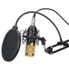 BM 800 Professional bm800 Audio Vocal recording for Computer karaoke Phantom power pop filter Sound card Condenser Microfon