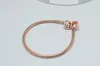 Nuovo braccialetto classico in osso di serpente con fibbia per gioielli Pandora moda elegante catena base in oro rosa decorazioni femminili di alta qualità290K