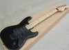 Guitarra eléctrica negra con golpeador negro, 24 trastes, pastillas SSH, Floyd Rose, diapasón de arce, se puede personalizar a petición