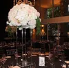 Ny stil Clear Tall Wedding Acrylic Crystal Table Centerpiece Bröllop Kolumner Blomman Stand för bordsdekoration
