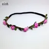 30PCS Flower Crown Headband Beautiful Rose Flower Headbands Girls Bohemian Style Wreath Wedding Floral Garland For Women