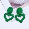 Wholesale-New trendy fashion luxury designer vintage exaggerated simple 3d carved geometric heart pendant stud earrings for women