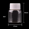 8ml 15ml 20ml 25ml Small Transparent Glass Bottles with White Plastic Screw Cap Tiny Jar Vials