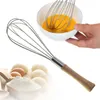 10/12inch Stainless Steel Eggs Beater Hand Mixer Butter Blender Whisk Wooden Handle Kitchen Gadget wholesale LX2826