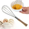 10/12 Zoll-Edelstahl-Eier Beater Handmixer Butter Blender Whisk Holzgriff Küche Gadget Großhandel LX2826