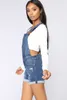 Curto Denim macacão mulheres buraco macacão curto cintura alta calça jeans casual playsuit lavou alças 2019 jeans de verão romper