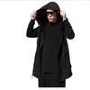 Trench da uomo Elfo Oscuro Cavaliere Mago Mantello Cappotto con cappuccio Hip Hop Streetwear