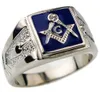 Alloy Silver men's freemason masonic regalia rings red black blue enamel jewelry freemasonary ring items
