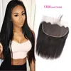 Peruvian Human Hair Extensions 13X6 Lace Frontal Silky Straight Baby Hair Thirteen By Six Frontals Closure 14-26inch