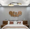 Postmodern double round disc LED chandelier living room fixtures dining room hanging light Iron art bedroom pendant lamps MYY