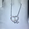 Pendentif coeur d'abeille mignon avec collier en argent Sterling 925, zircon 5A, pendentifs de mariage de fiançailles pour femmes, cadeau de mariée