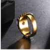 HIP Hop Bling Iced Out Cubic Zirconia Ring IP Gold Filled Titanium Anelli in acciaio inossidabile per uomo Donna Hiphop Rapper Jewelry