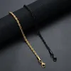 Szerokość 4mm 316L Ze Stali Nierdzewnej Gold Black Twist Chain Bransoletka Biżuteria dla mężczyzn i damskich Party