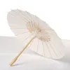 Biały Bambus Papierowy Parasol Parasol Taniec Wedding Bridal Party Decor Bridal Parasole Ślubne Biały Papier Parasole CCA11846 100 sztuk
