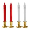 Flameless Led Candles Electric Lights with Removable Bases Long Candle Lamp Wedding Birthday Decoration