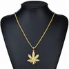 Gold Ketten Für Männer Hip Hop Schmuck Maple Leaf Anhänger Lange Ketten Hip Hop Bling Halskette Mujer Iced Out Kette