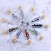 Natuurlijke halfedelstenen Essential Oil Gemstone Roller Ball Flessen Clear Glass Healing Crystal Chips 10ml 10pcs / lot P233