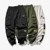 2020 New Hip Hop Joggers Cargo Byxor Män Harembyxor Multi-Pocket Ribbons Man Sweatpants Streetwear Casual Mens XS-4XL