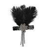 1920s vrouwen hoofdband vintage hoofddeksel veer flapper Great Gatsby hoofdtooi haaraccessoires arco de cabelo mujer a81