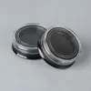 1000pcs 3g Round Clear Screw Cap Lid with Black Base bottle empty Plastic Container Jars for Cosmetic Cream Pot Makeup Eye Shadow Nails Powder