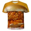 Ny ankomst Hip Hop Summer Style Burger Fries Fast Food Funny 3D Print Men Women Fashion T Shirt Tops XR821558217