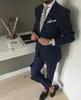 Klassisk stil två knappar brudgummen tuxedos notch lapel män passar bröllop / prom / middag bästa man blazer (jacka + byxor + slips) w264