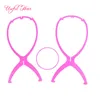 Wig Stand pink Portable Folding Plastic Stable small big size easy showing wigs stands hair accessories tlls lace wig none lace ma6627759