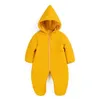 Baby Winter Jumpsuits Rompers Infant Down Cotton Clothes Kids Hooded Bodysuits Boys Designer Climb Clothes Newborn Boutique Clothes D7160