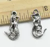 Lot 100 Stück Meerjungfrau Seejungfrau Antik Silber Charms Anhänger Schmuck DIY für Halskette Armband Ohrringe Retro Stil 22*11mm