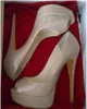 Classic Brand Red Bottom High Heels Platform Shoe Pumps Nude/Black Patent Leather Peep-toe Women Dress Wedding Sandals Shoes size 34-45